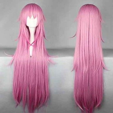 Peruca rosa longa 110 cm